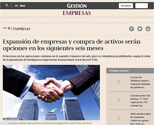 Expansin de empresas y compra de activos sern opciones en los siguientes seis meses